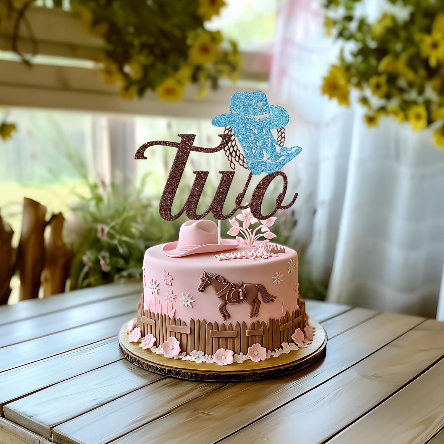 Detalle de Cowboy Two Cake Topper, 5.9 x 4.4 Inches