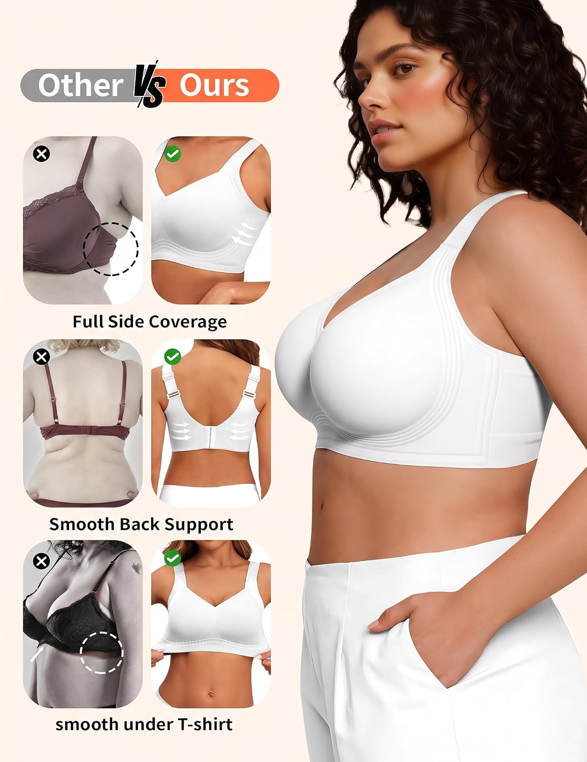 Thumbnail 4 de PoseFree Jelly Wireless Bra for Women, Full Coverage with Adjustable Support