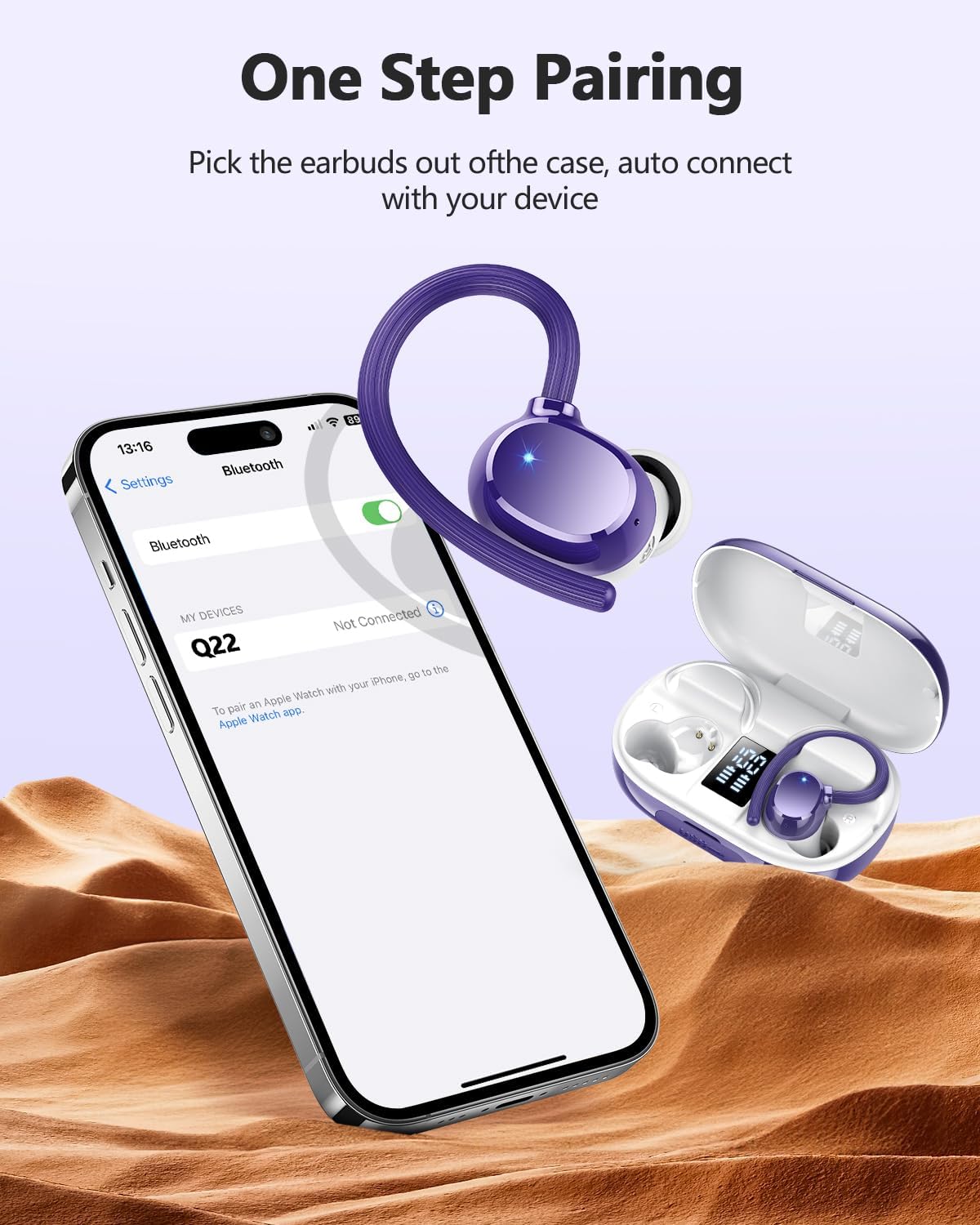 Detalle 2 de Bluetooth Kopfhörer Sport: Kabellose In-Ear mit ENC, IPX7 und 128 Stunden Ladefähigkeit