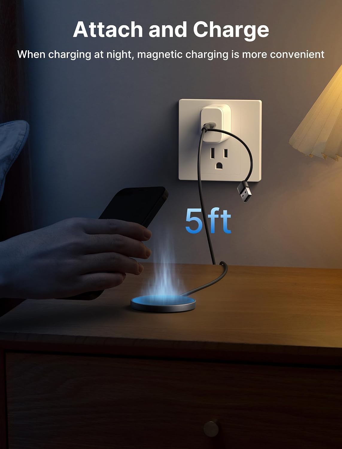 Detalle 2 de JSAUX Mag-Safe Charger for iPhone (15W) 2-Pack with USB-C Cable – Magnetic Wireless Charging Pad