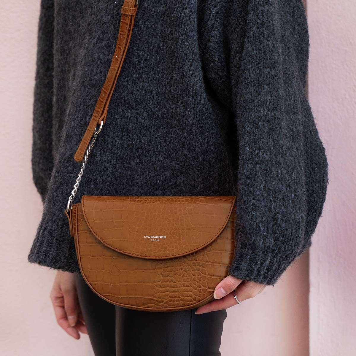 Thumbnail 1 de David Jones Petit sac bandoulière croco 21 cm