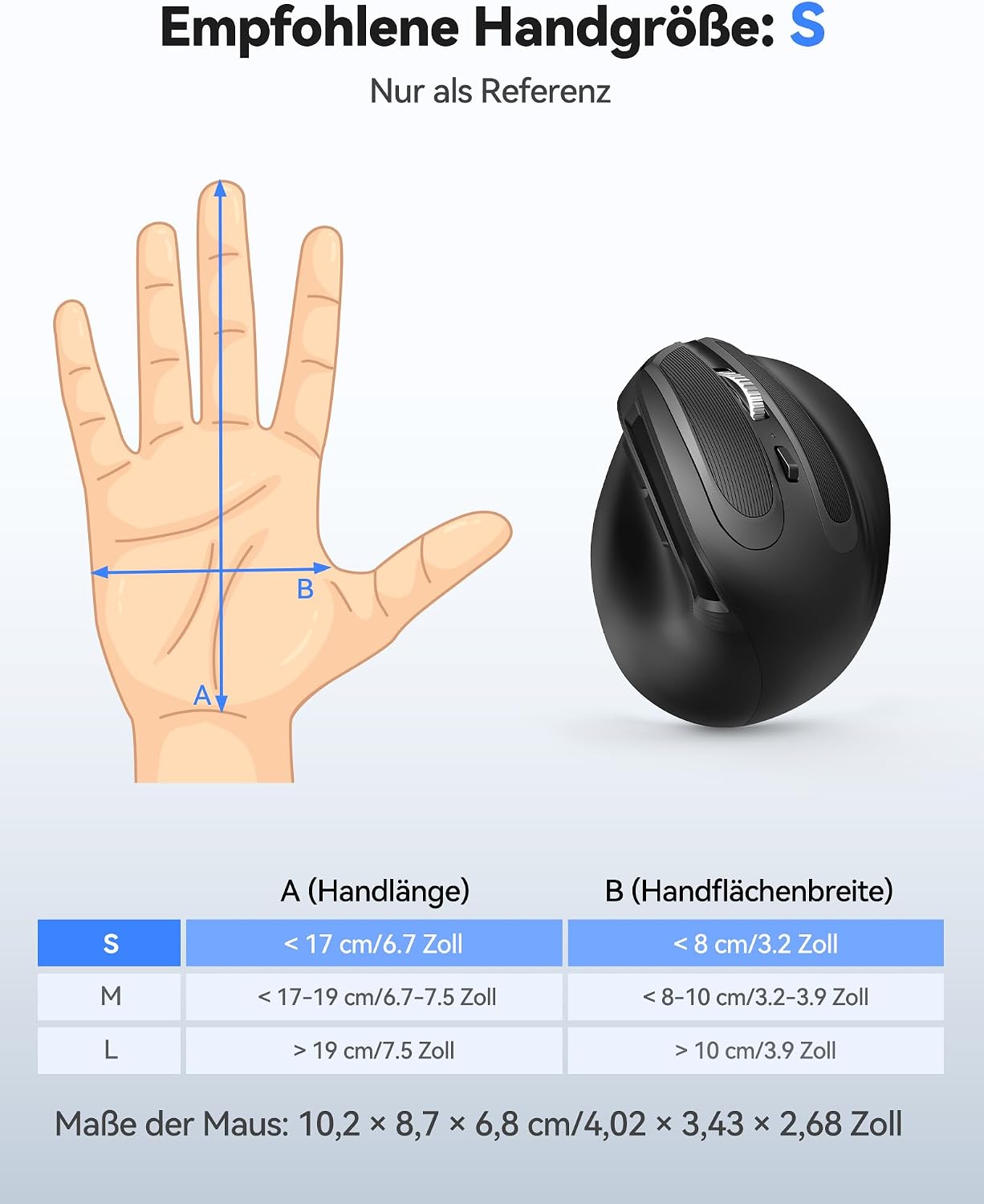 Thumbnail 6 de TECKNET Ergonomische vertikale Maus Bluetooth – kompakte Lösung für Rechtsanwender mit bis zu 4800 DPI