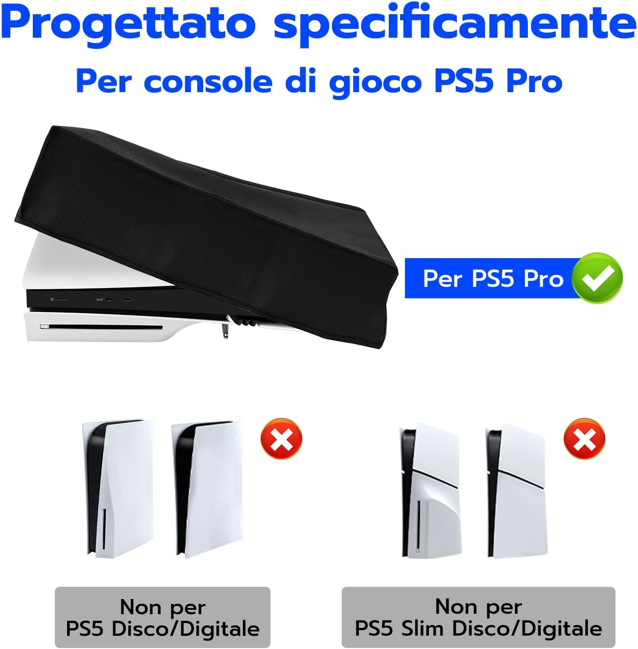 Thumbnail 2 de Tolesum copertura orizzontale antipolvere PS5 Pro con tessuto Oxford, antipolvere e protezione antigraffio (non per PS5/PS5 Slim)