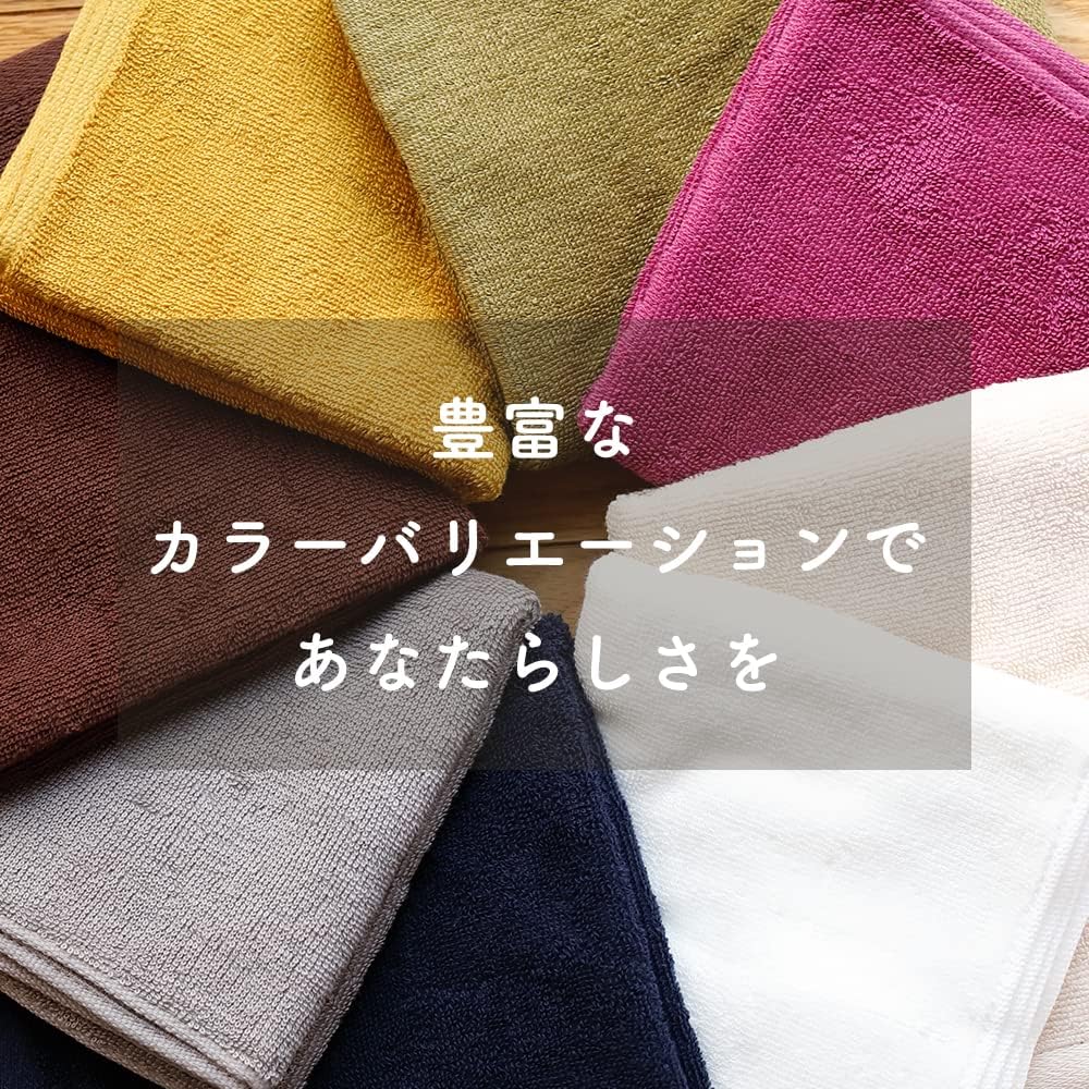 Detalle de タオルファクトリーラボ デイリー フェイスタオル5枚セット 綿100%・約34×80cm、薄手速乾のグレー