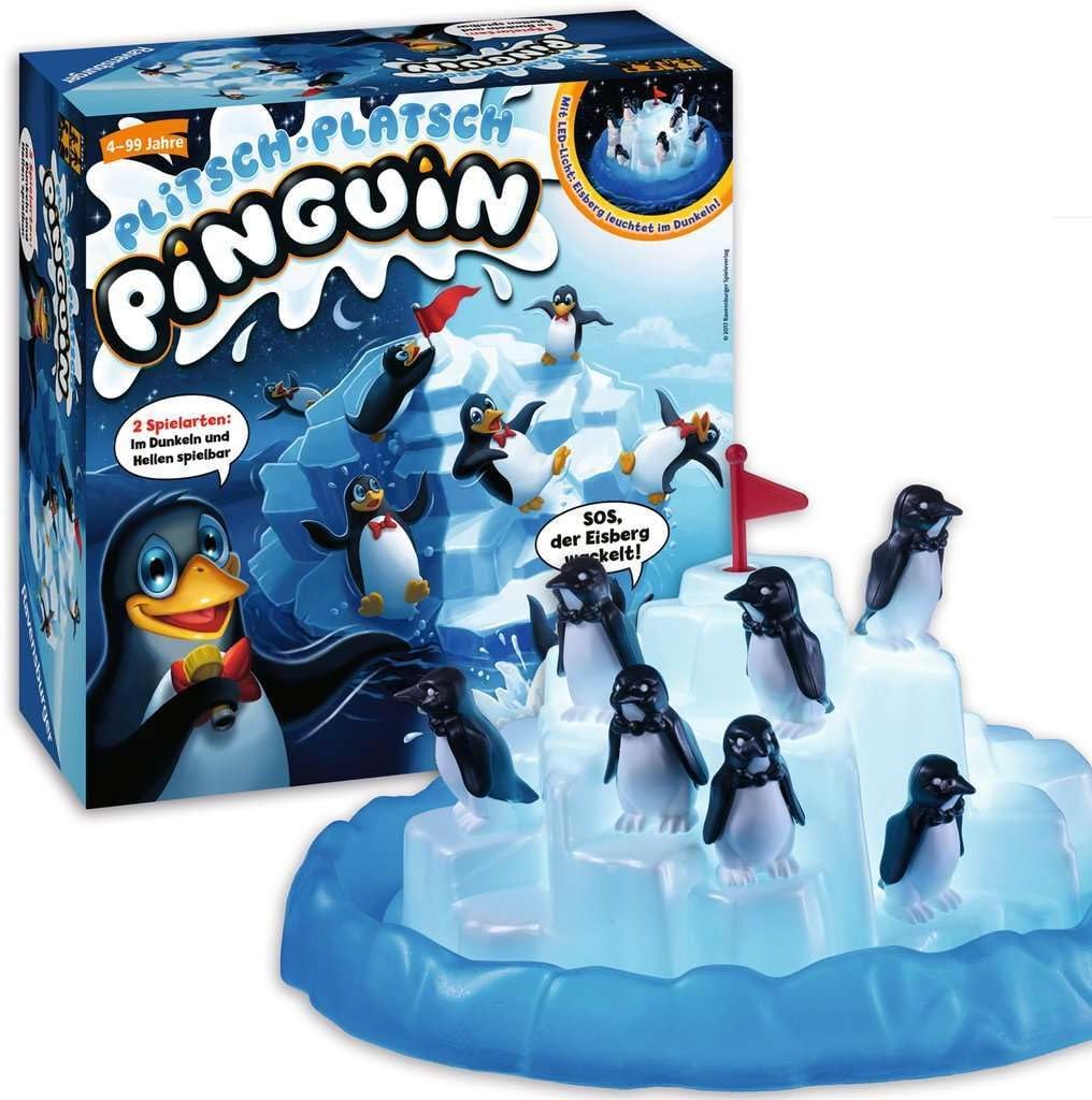 Detalle 2 de Ravensburger 21325 Plitsch Splash Penguin behendigheidsspel met ledlamp