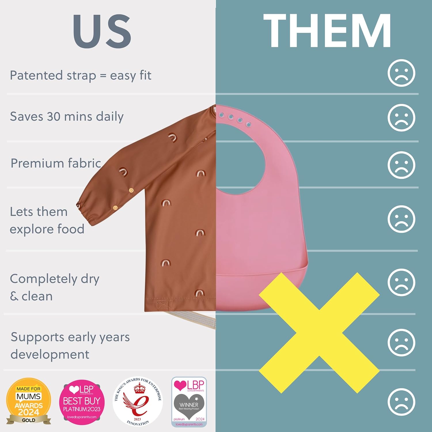 Thumbnail 6 de BIBaDO long sleeve baby bibs 36 months
