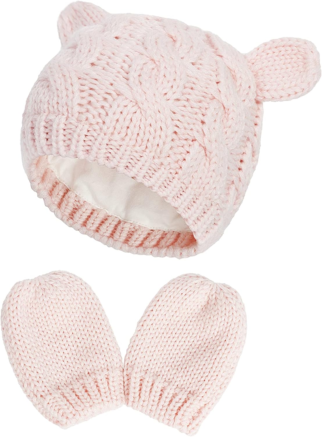 Thumbnail 5 de Malaxlx newborn to toddler winter beanie hat & mittens set (acrylic knit) for babies up to 18 months
