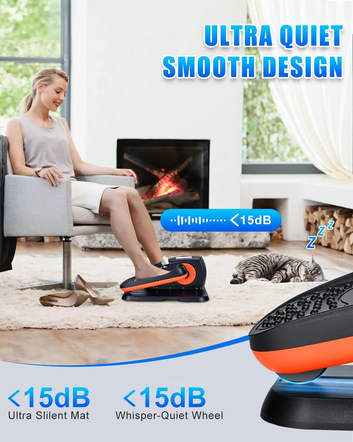 Detalle de Putnen Under Desk Elliptical Machine with Remote Control, Quiet Seated Leg Exerciser
