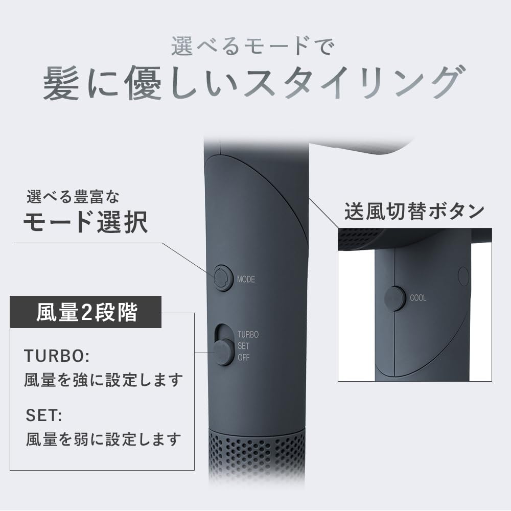 Thumbnail 6 de アイリスオーヤマ MiCOLA IDR-AZ401-N イオンドライヤー 軽量380g・折りたたみ式、4段階温度調節