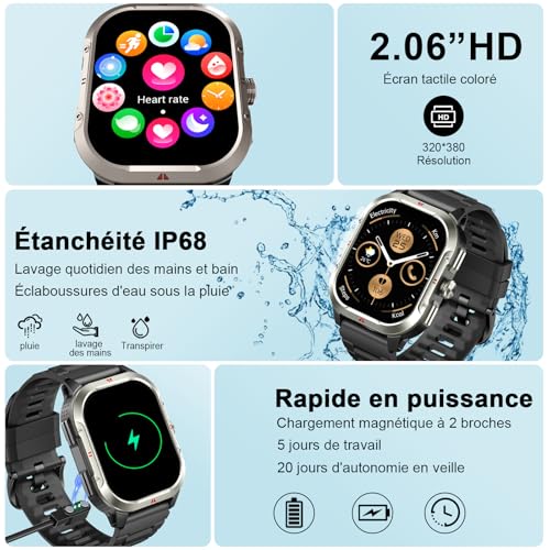 Thumbnail 2 de Jugeman Montre Connectée Homme GPS – GPS intégré, 100+ modes et coque noire
