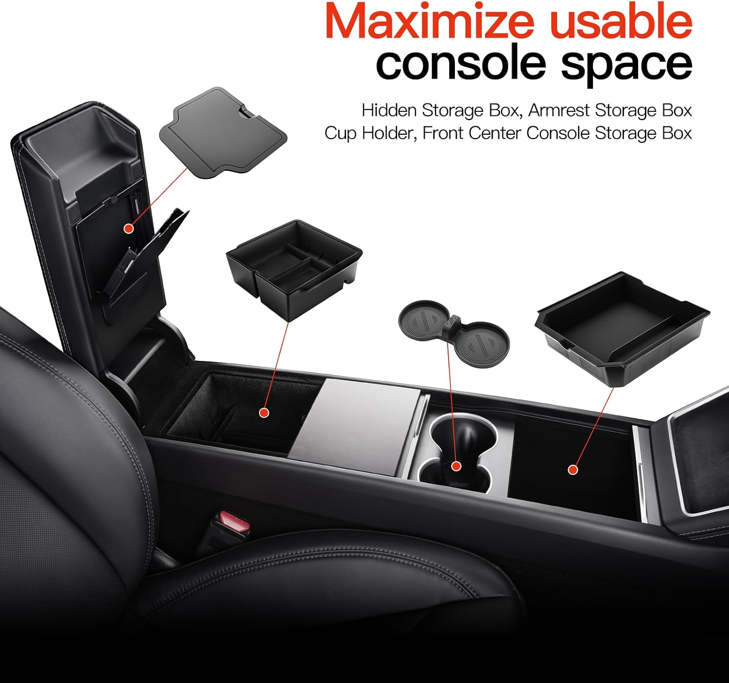 Thumbnail 1 de Tesla-Compatible Centre Console Organizer Set, Model Y Juniper