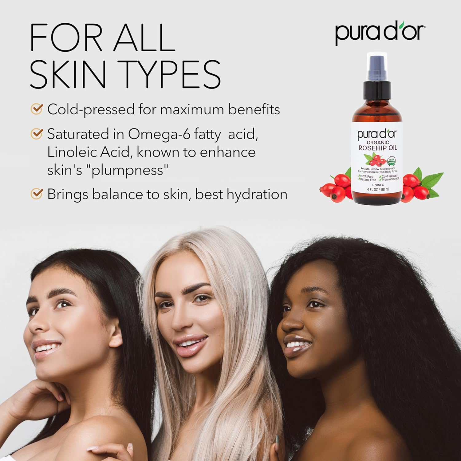 Thumbnail 3 de PURA D'OR Rosehip Seed Oil 4 oz