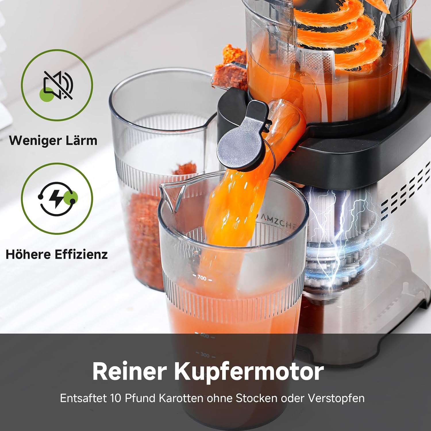 Thumbnail 3 de AMZCHEF Entsafter Slow Juicer 120 mm