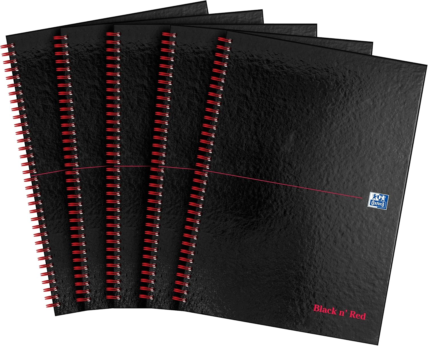 Thumbnail 6 de Oxford Black n' Red A4 Hardback Wirebound Notebook (Glossy) – 140 Pages