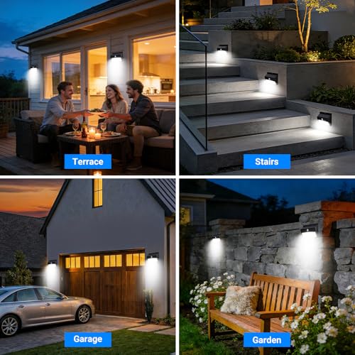 Thumbnail 5 de Peasur Lampe Solaire Extérieur Detecteur de Mouvement – Lot de 4, LED, 3 Modes, Étanche, Blanc Froid