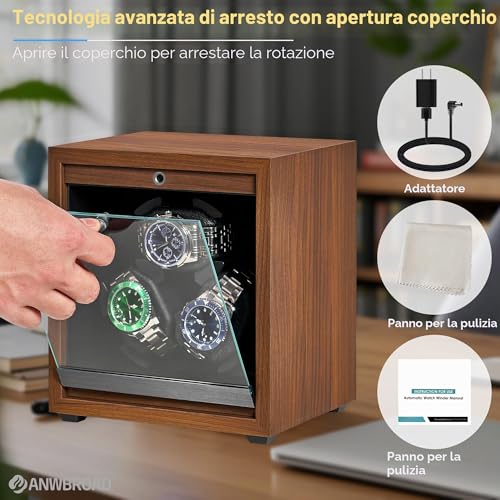 Thumbnail 6 de ANWBROAD Carica Orologi Automatici a 3 Rotori – 4 Modalità di Rotazione e Motore Mabuchi Silenzioso