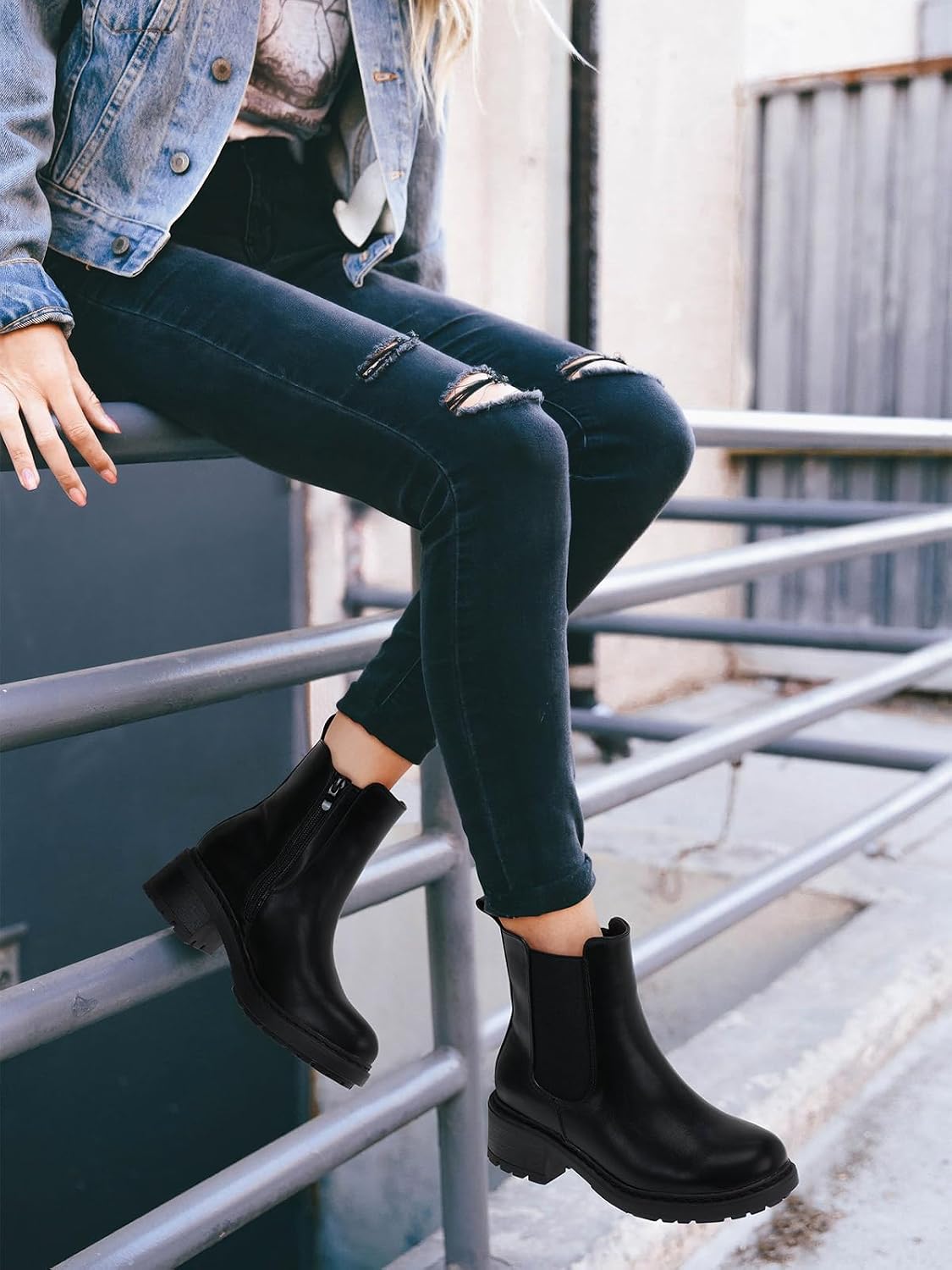 Detalle 2 de SHIBEVER Chelsea Boots, 1.89-Inch Platform