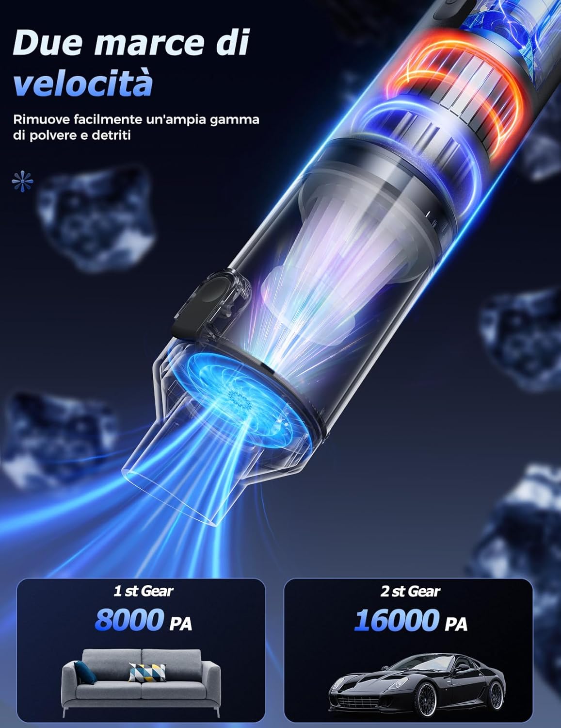 Detalle de Aidisy Aspirapolvere Auto 16000 Pa senza fili