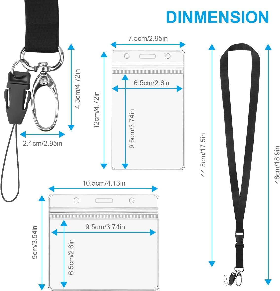 Thumbnail 2 de Vicloon Porte Badge 6 pièces 23,6" 📎