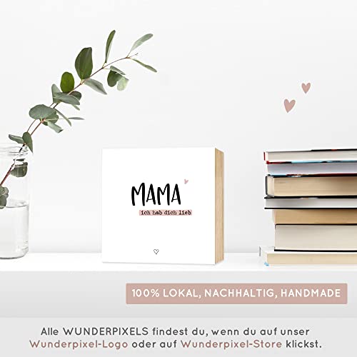 Thumbnail 1 de Wunderpixel Holzbild Geschenk Mama – Ich hab Dich lieb, 15x15x2 cm, echtes Foto auf Birkenholz, Aufsteller oder Wandbild