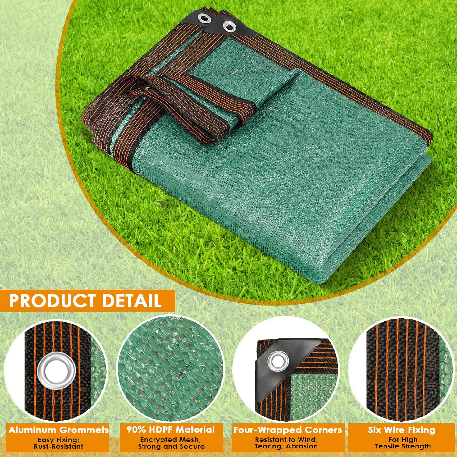 Thumbnail 3 de Esilihom Privacy Netting 1m x 10m HDPE 85% UV Block garden screen with holes and 100 cable ties