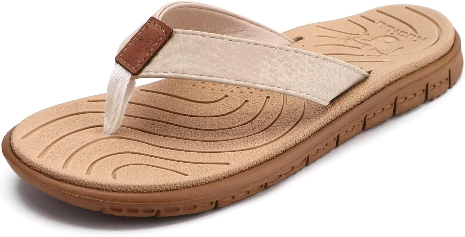 Detalle de KuaiLu Women’s Casual Flip Flops with Cushion Padding and Textured Anti-Slip Sole