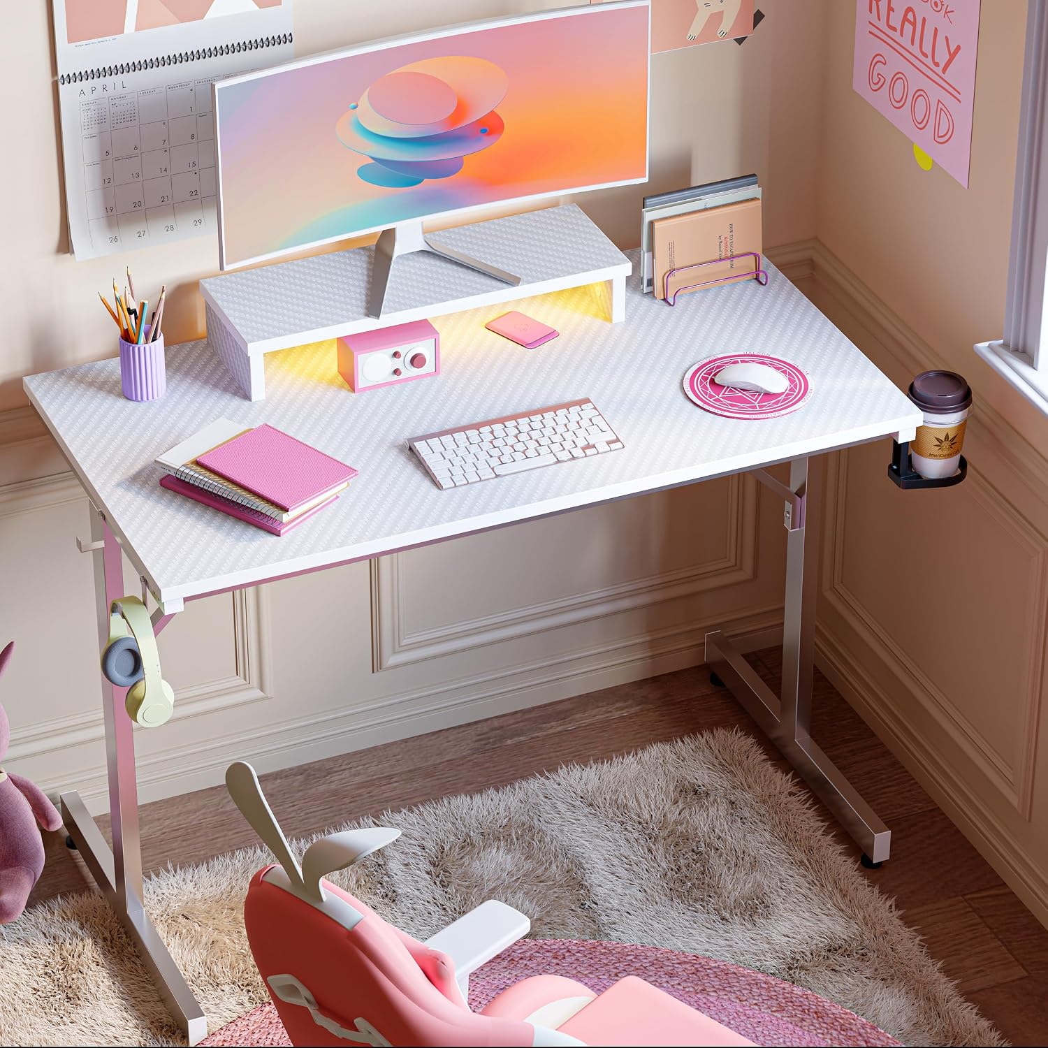 Detalle 2 de Bestier Escritorio Gaming 106,6 cm LED