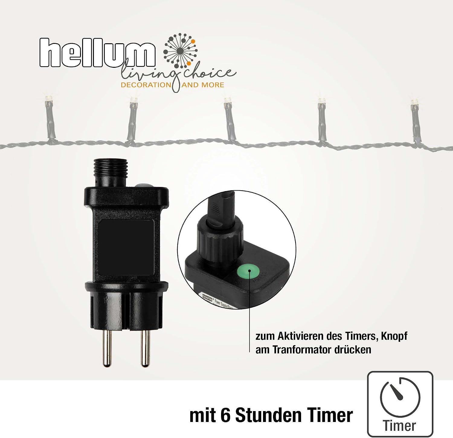 Detalle de hellum Lichterkette außen 120 warmweiß LED