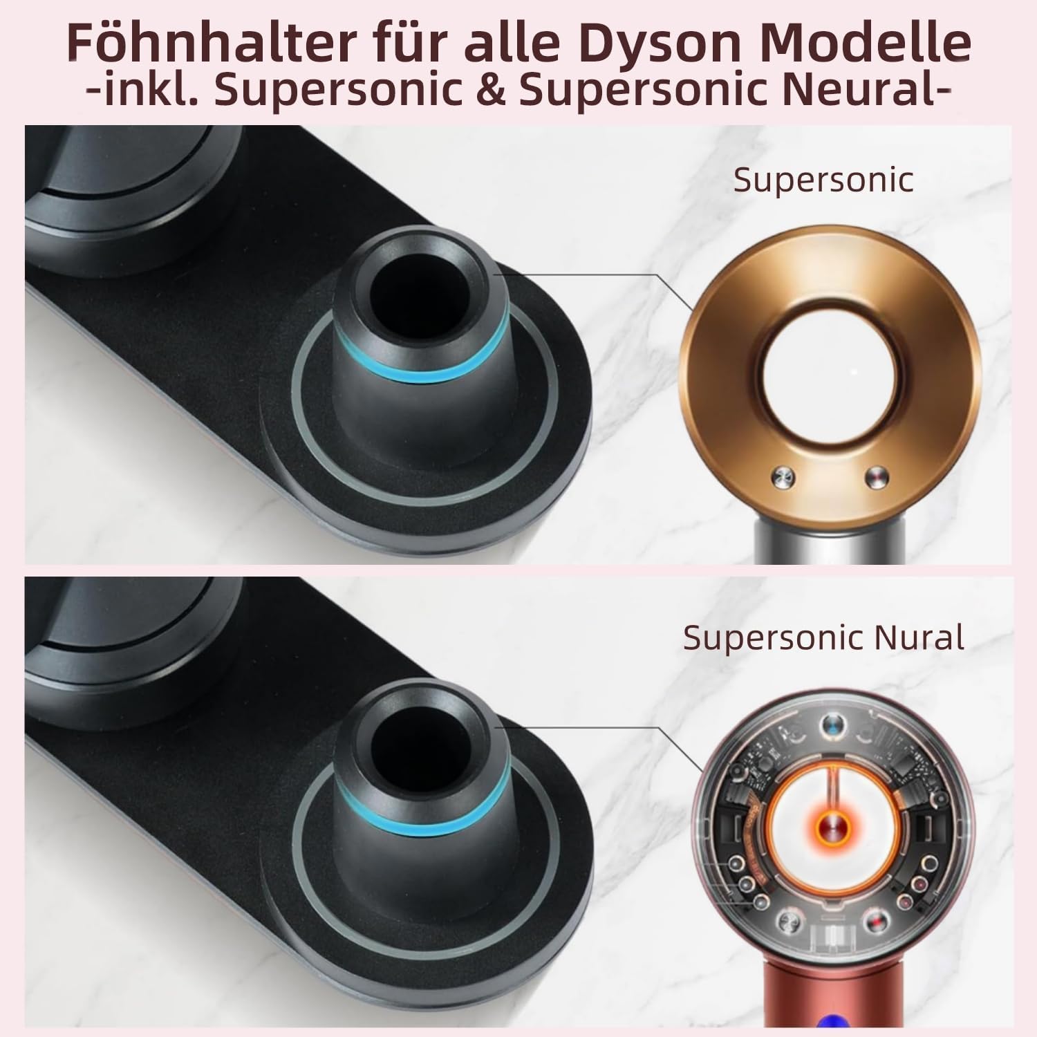 Thumbnail 1 de UEMUSI Haartrocknerhalter ohne Bohren – magnetische Wandhalterung für Dyson Supersonic & Nural, weiß