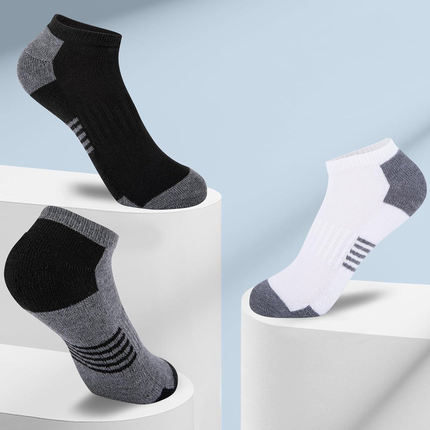 Detalle de Comfoex Boys Low Cut Ankle Socks (10 Pairs) With Cushioned Sole and Arch Support