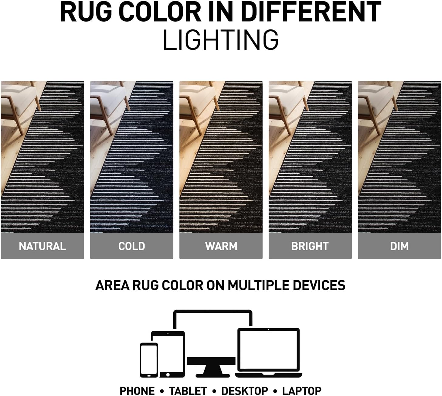 Thumbnail 6 de Rugshop Bohemian Stripe Stain-Resistant Runner Rug 2' x 7'