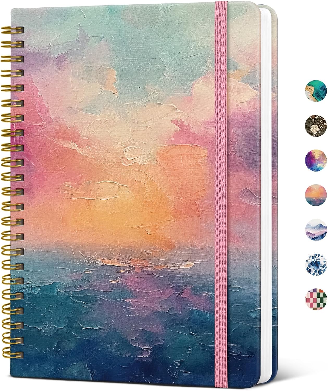 Detalle de Taja Sunset Lined Spiral Journal, 6" x 8" Hardcover, 140 Pages