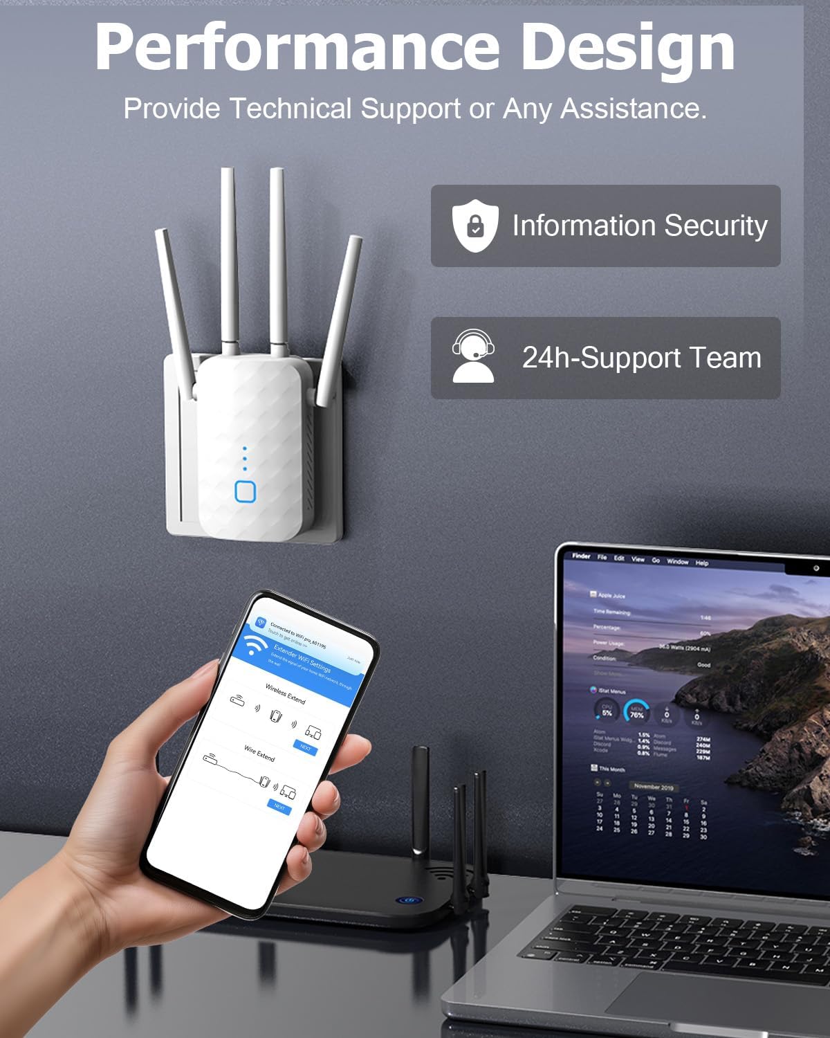 Thumbnail 4 de MEETOWN WLAN Verstärker: Dualband Repeater mit Gigabit‑LAN und AP‑Modus