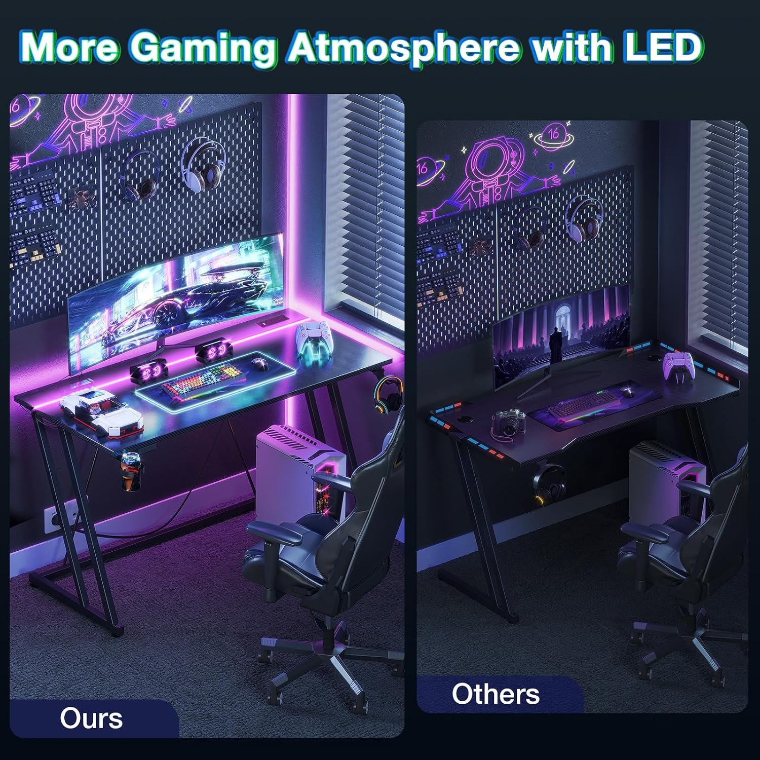 Thumbnail 6 de ODK Gaming Desk LED 100 cm