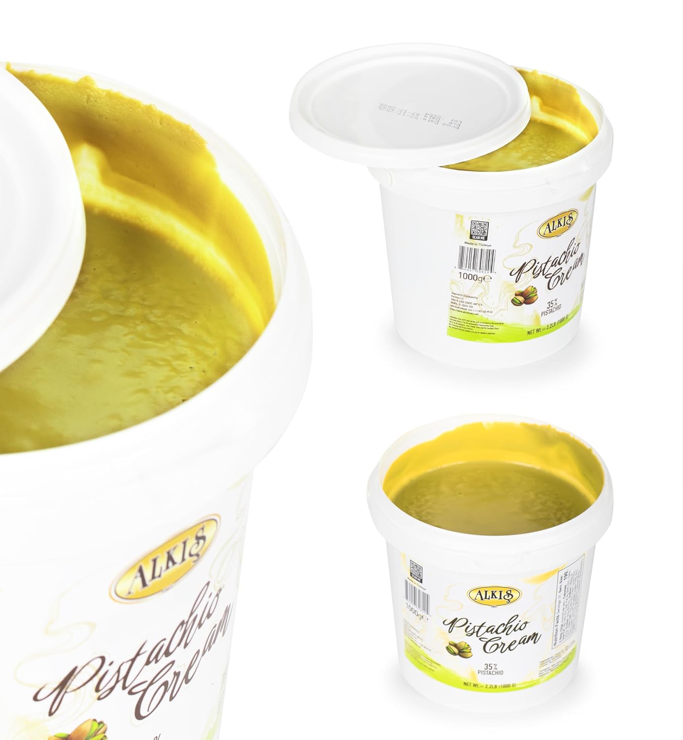 Detalle 2 de Alkis Pistachio Cream, 2.2 lb (1 kg), 35% Pistachio for Dubai Chocolate