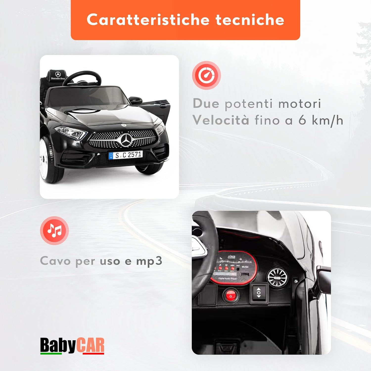 Detalle de BabyCar Mercedes CLS 350 AMG: auto elettrica 12V con licenza ufficiale per bambini