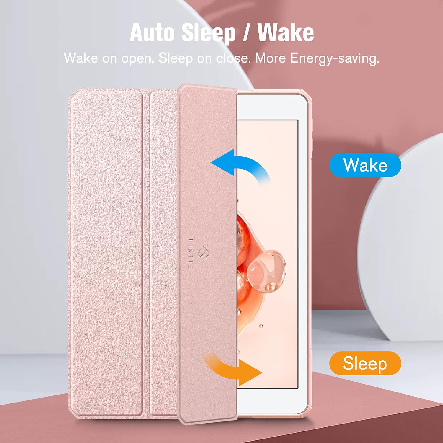 Detalle de Fintie Hybrid Hülle für 10,2 Zoll iPad (9./8./7. Gen) mit Stifthalter – stoßfester Schutz in Roségold