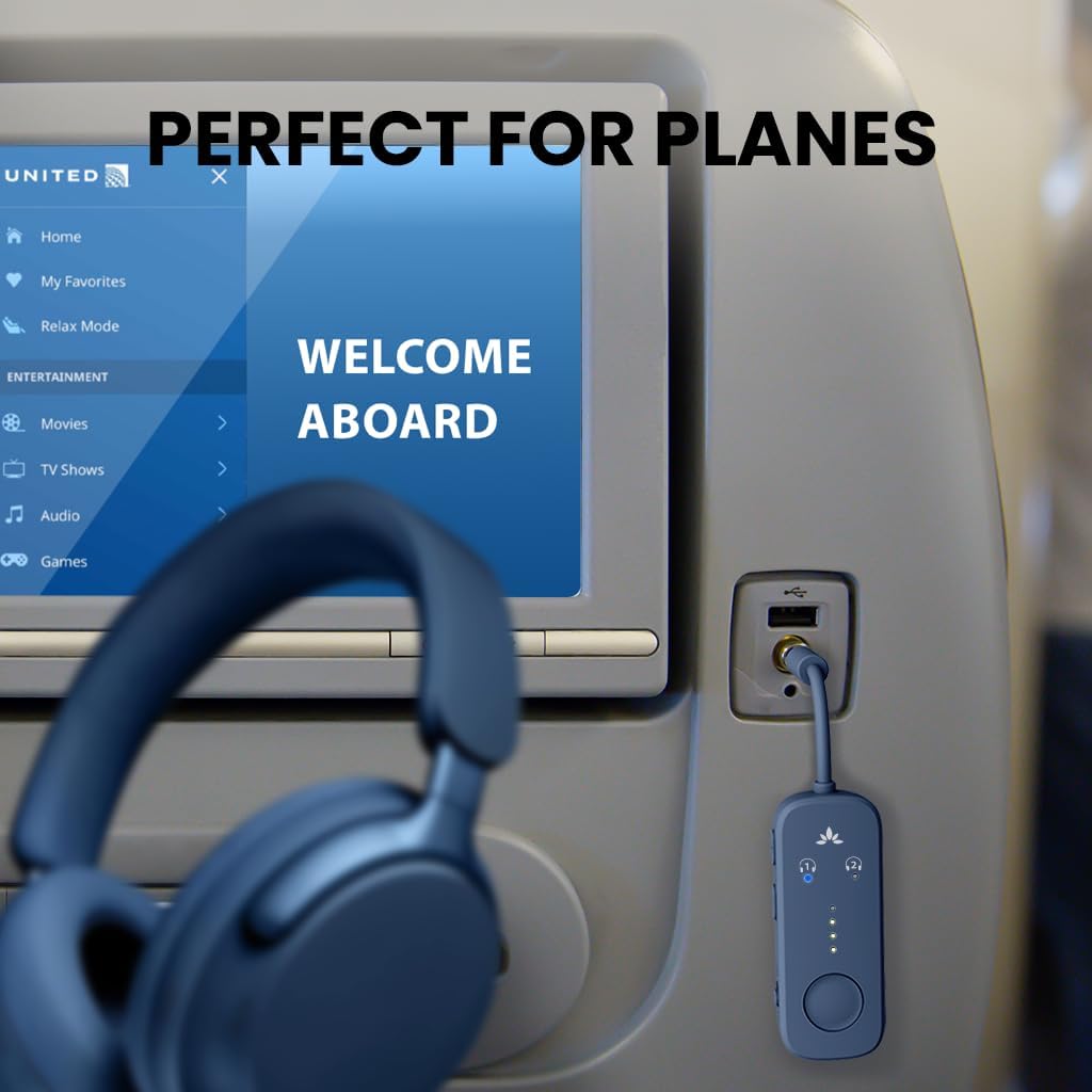 Detalle de Avantree Relay – Airplane Bluetooth 5.3 Adapter with Qualcomm aptX Adaptive