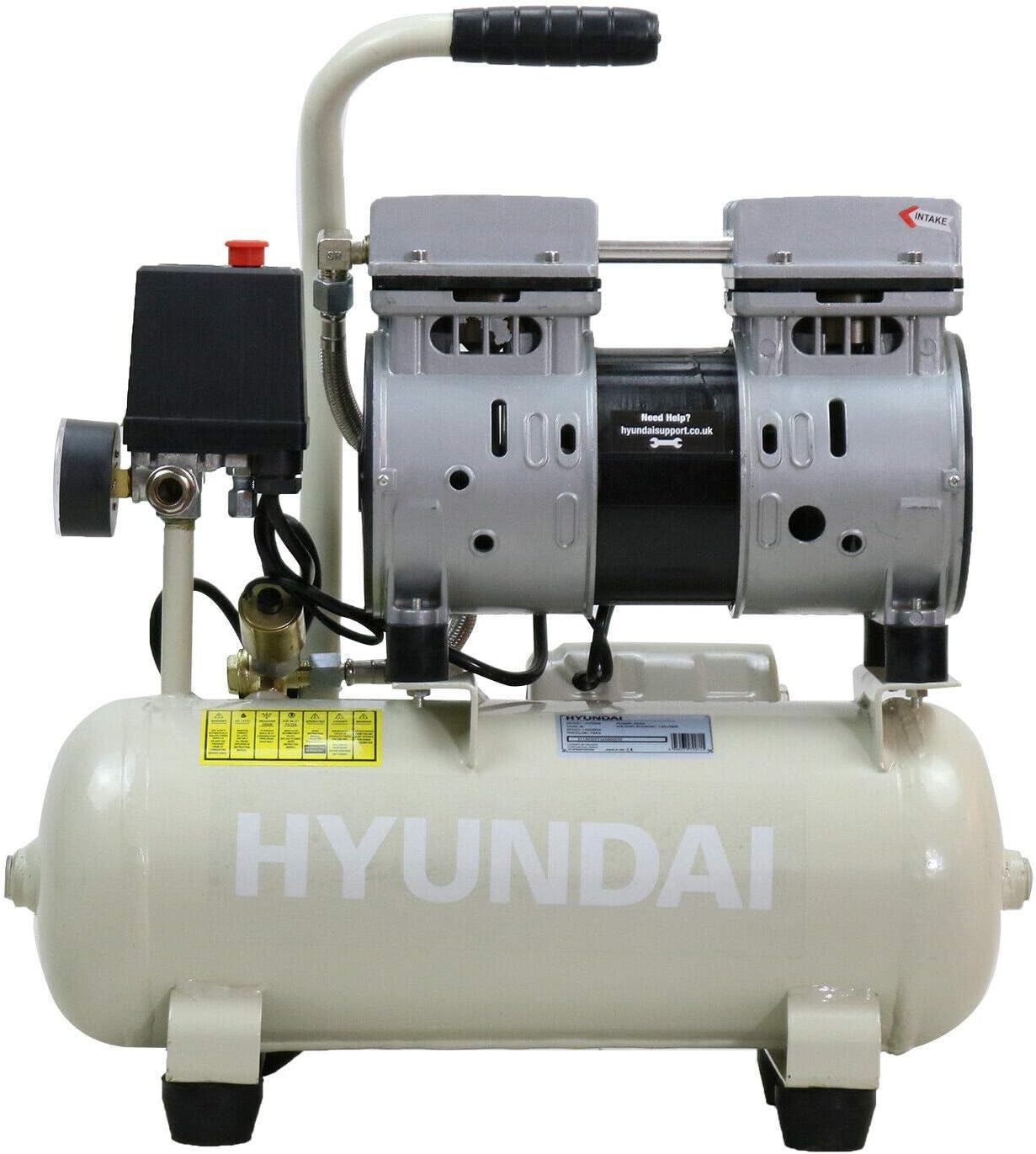 Thumbnail 6 de Hyundai Low Noise Electric Air Compressor 8L Oil Free 550W Direct Drive (4CFM, 100psi) Portable
