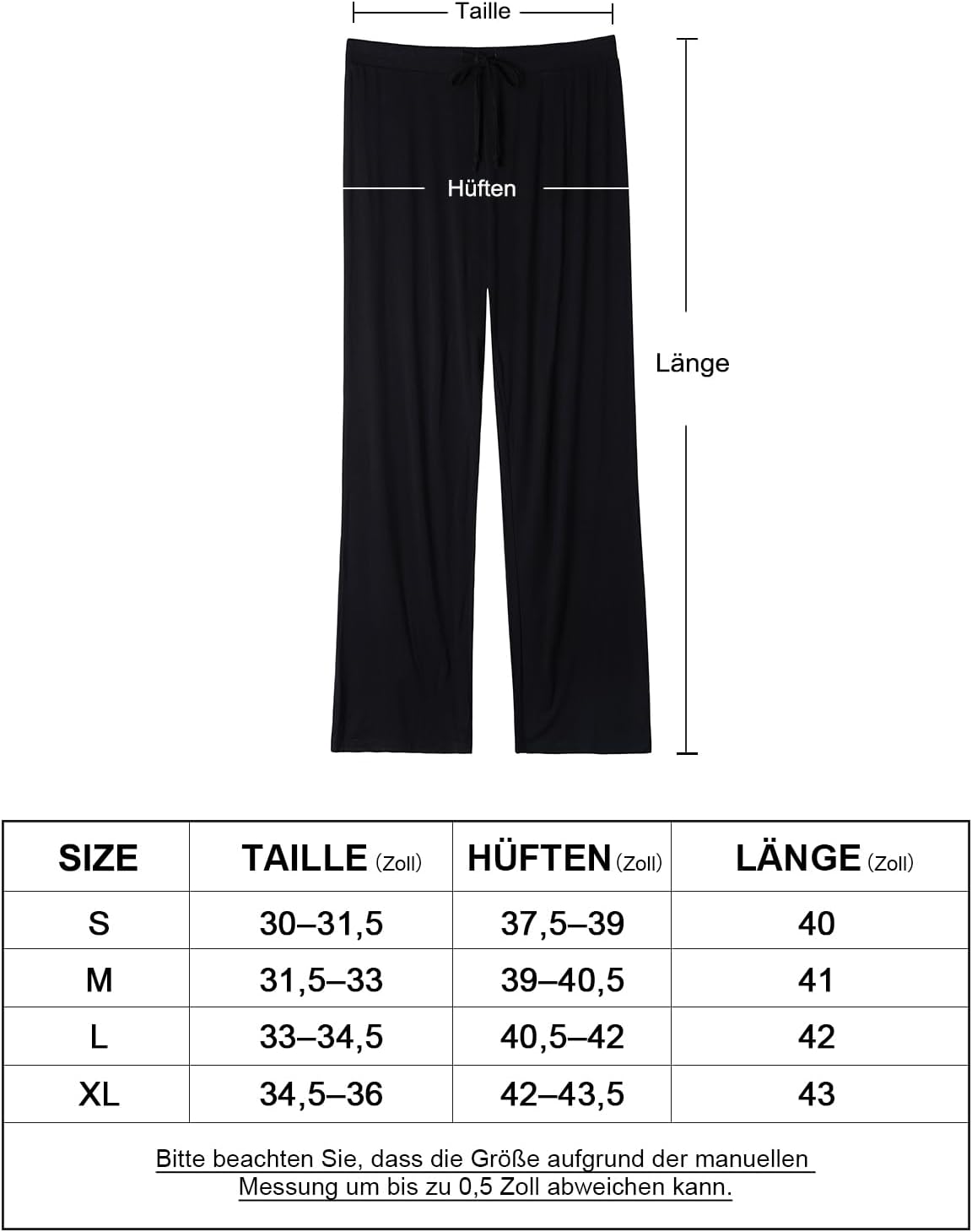 Detalle de Komfokore Freizeithose Damen Lounge-Hose aus Modal mit Kordelzug und Taschen (Schlafanzughose)