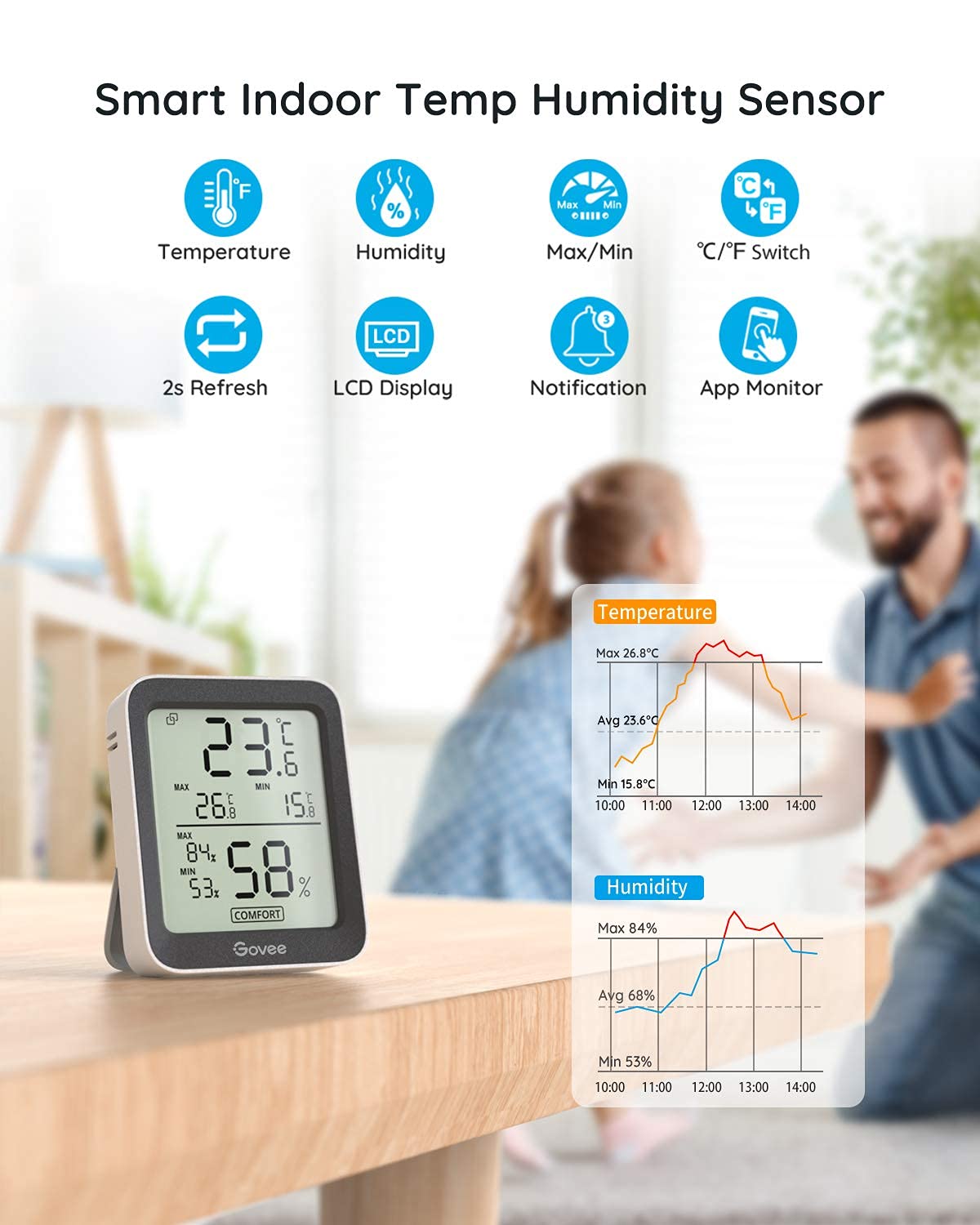 Detalle 2 de Govee Room Thermometer Hygrometer 3-inch