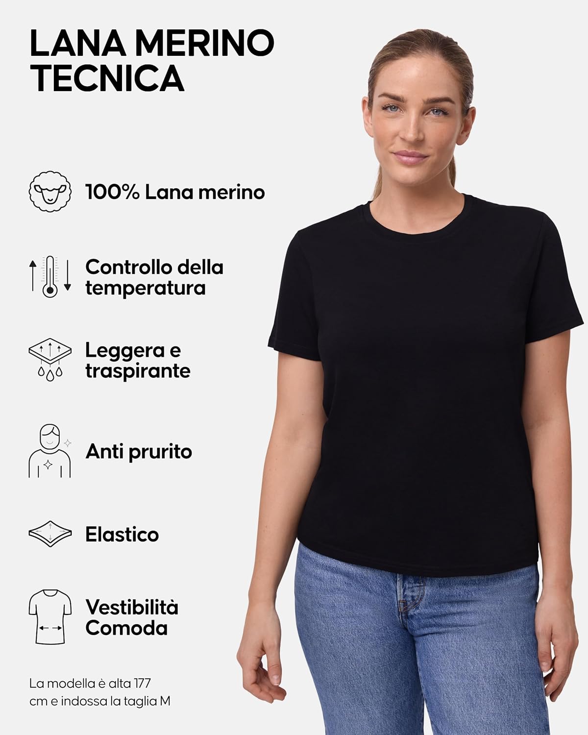 Thumbnail 1 de DANISH ENDURANCE Magliette Donna in lana Merino 100% – Set da 2 pezzi, traspiranti e anti-umidità