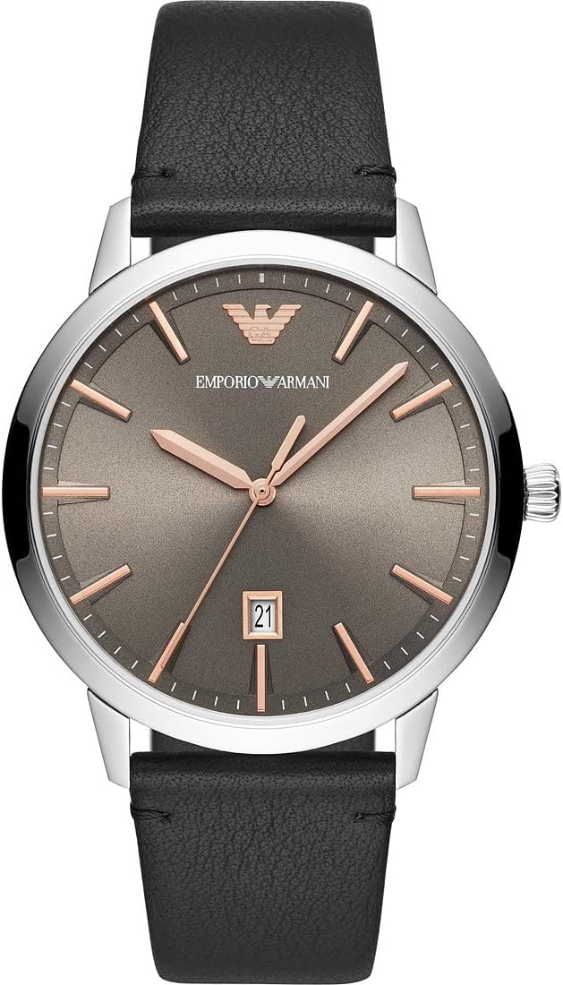 Thumbnail 5 de Emporio Armani Orologio Analogico Quarzo da 43 mm con Cinturino in Pelle Nera