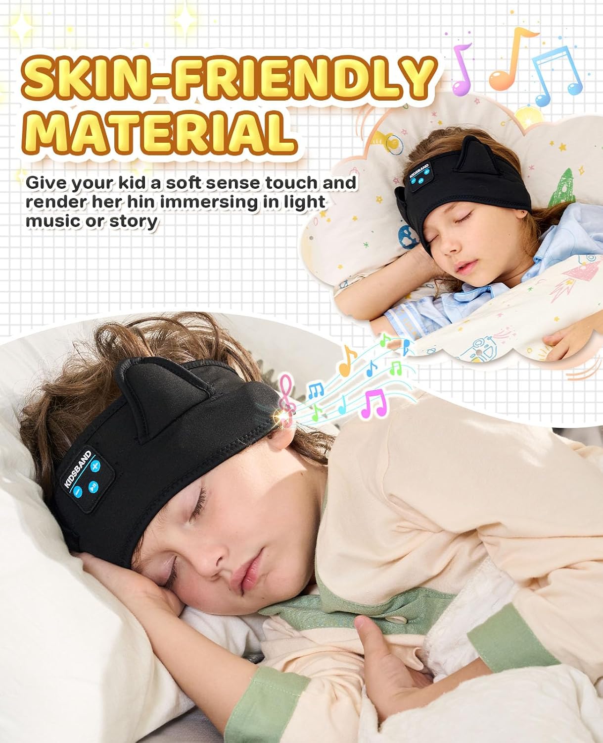 Detalle 2 de KIDSBAND KIDS01 Kids Headband Headphones, Foldable, Adjustable, Bluetooth and 3.5 mm
