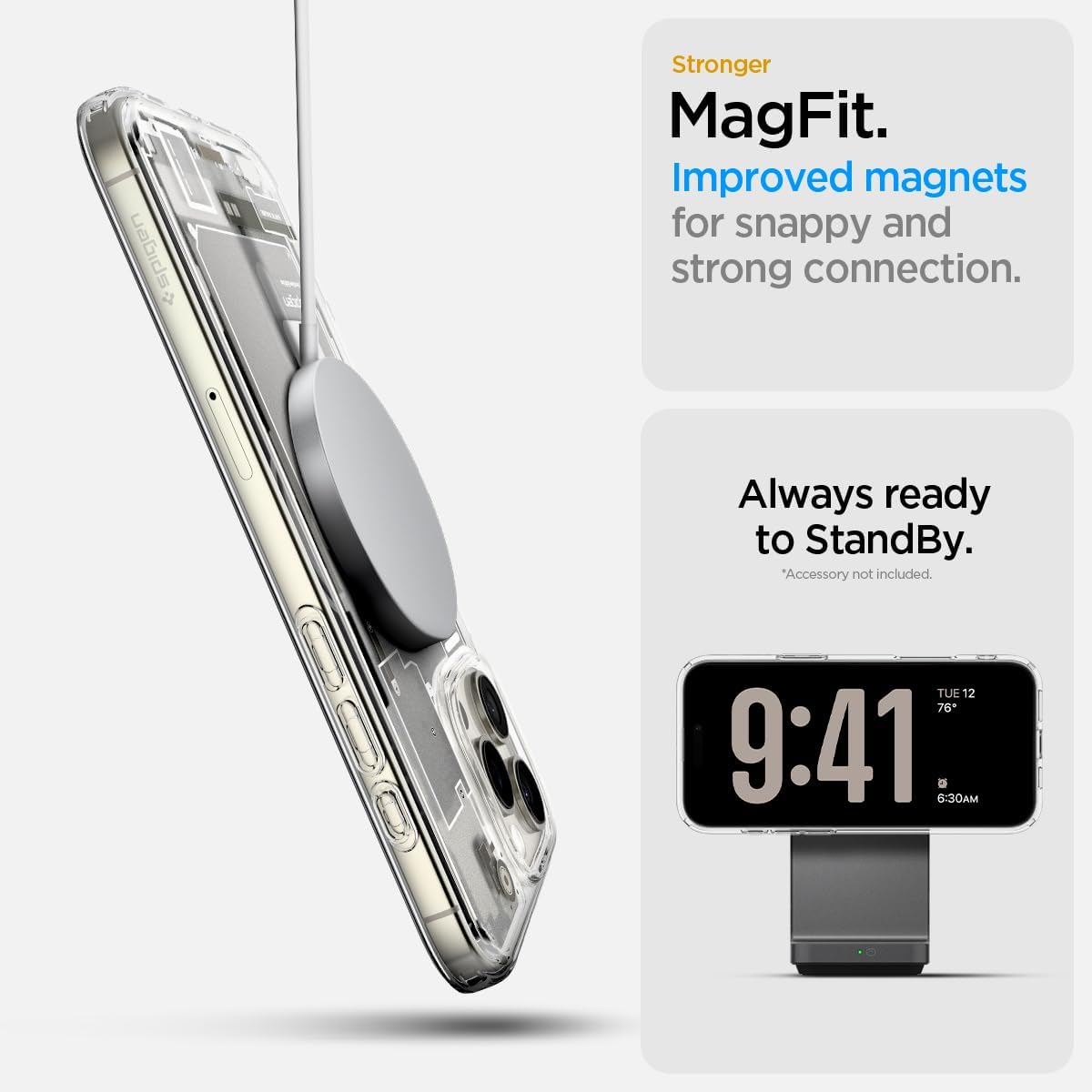 Detalle de Spigen Ultra Hybrid MagFit pour iPhone 16 Pro 6,3 pouces – coque Zero One Titane Naturel (MagSafe)