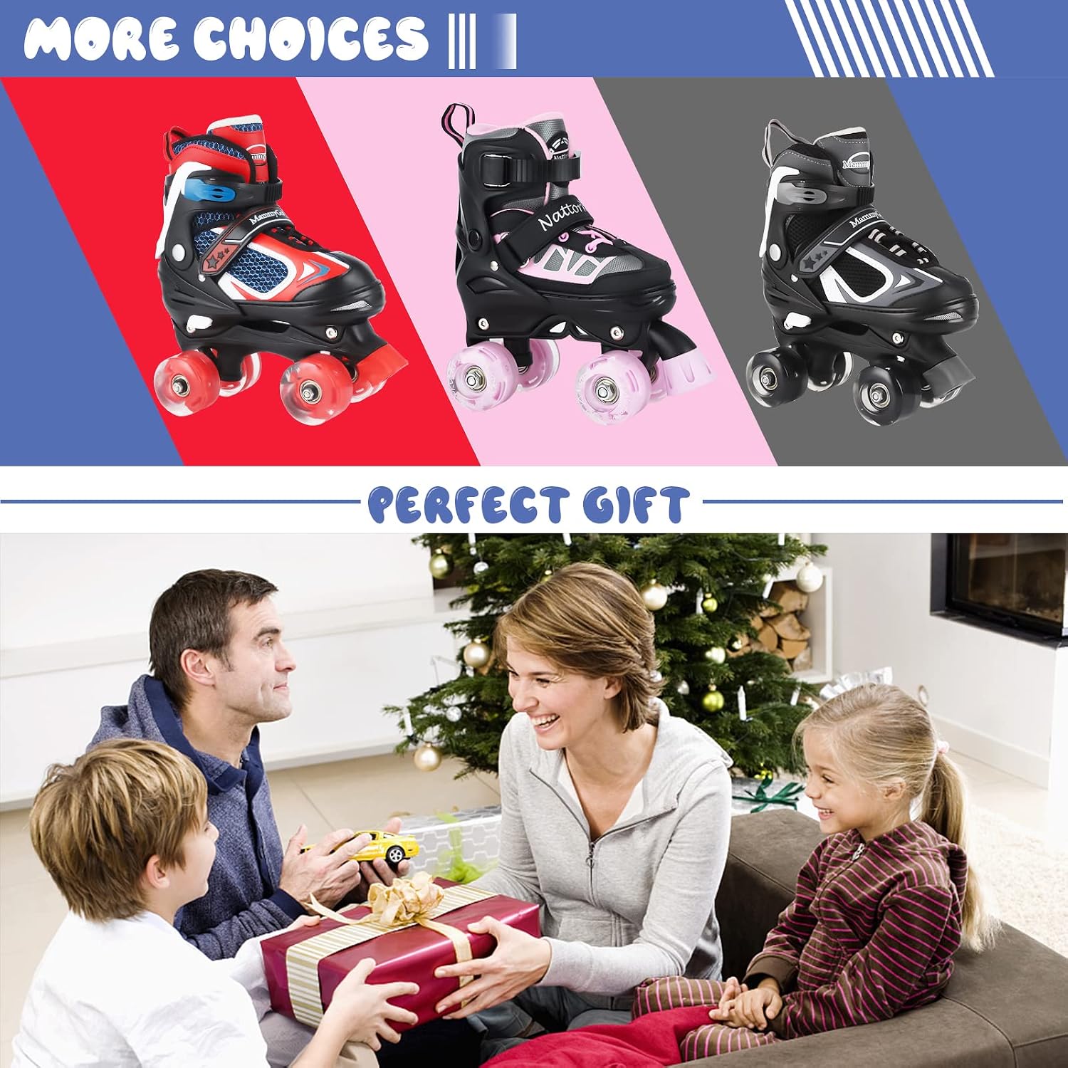Thumbnail 6 de Nattork Kids Roller Skates Adjustable, Size 4 🛼