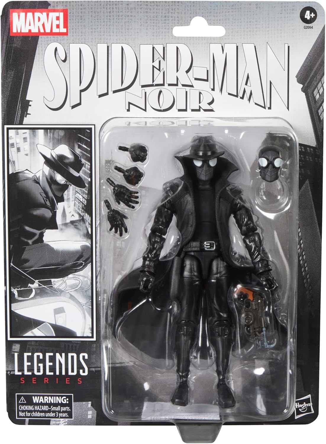 Detalle de Marvel Legends Spider-Man Noir G2094 – figurka 15 cm, 6 akcesoriów i karta retro