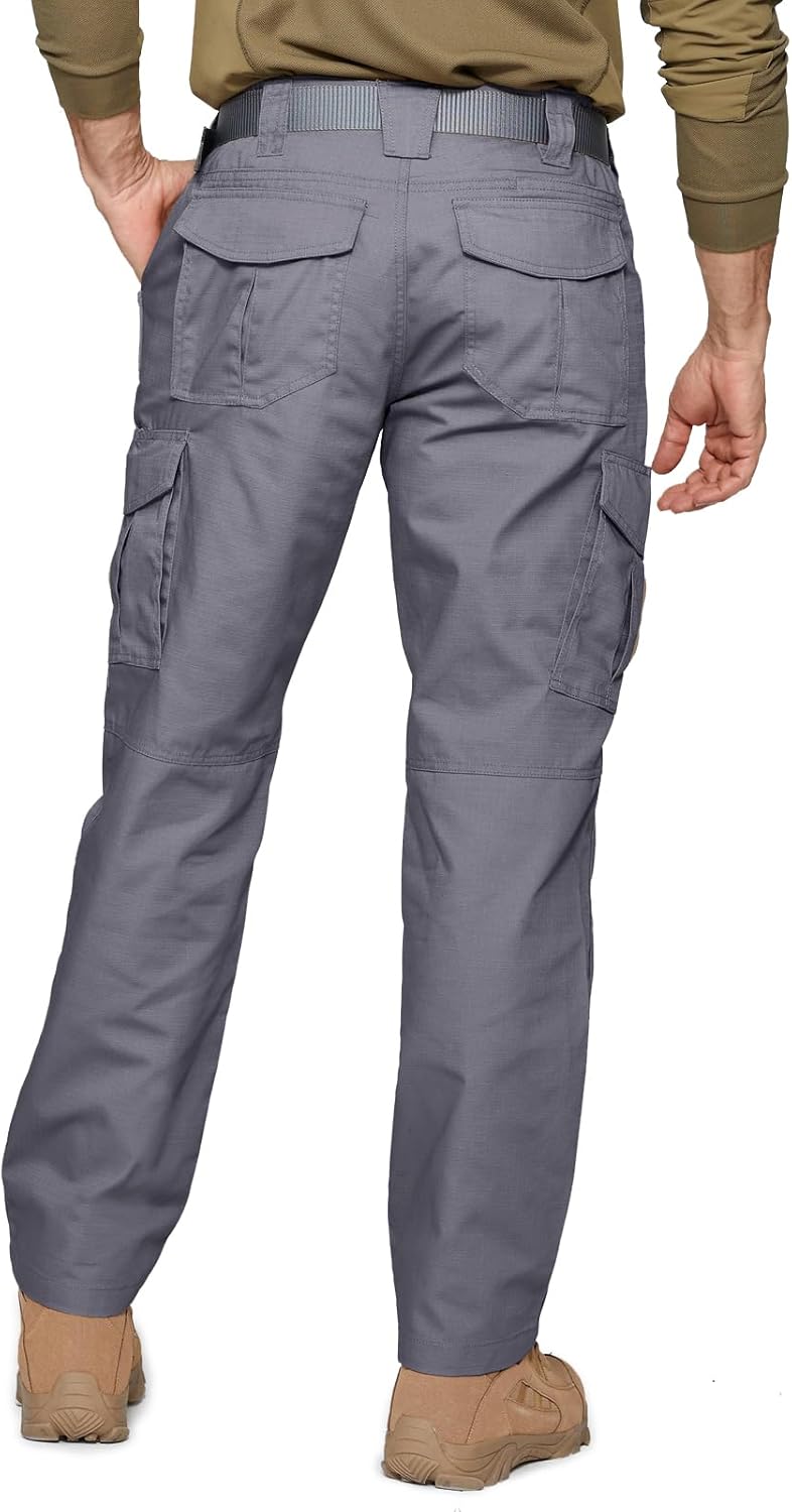 Thumbnail 5 de SPOSULEI Herren Cargohose Leichte Outdoor-Wanderhose im Ripstop-Look, Dunkelgrau (44W/30L)