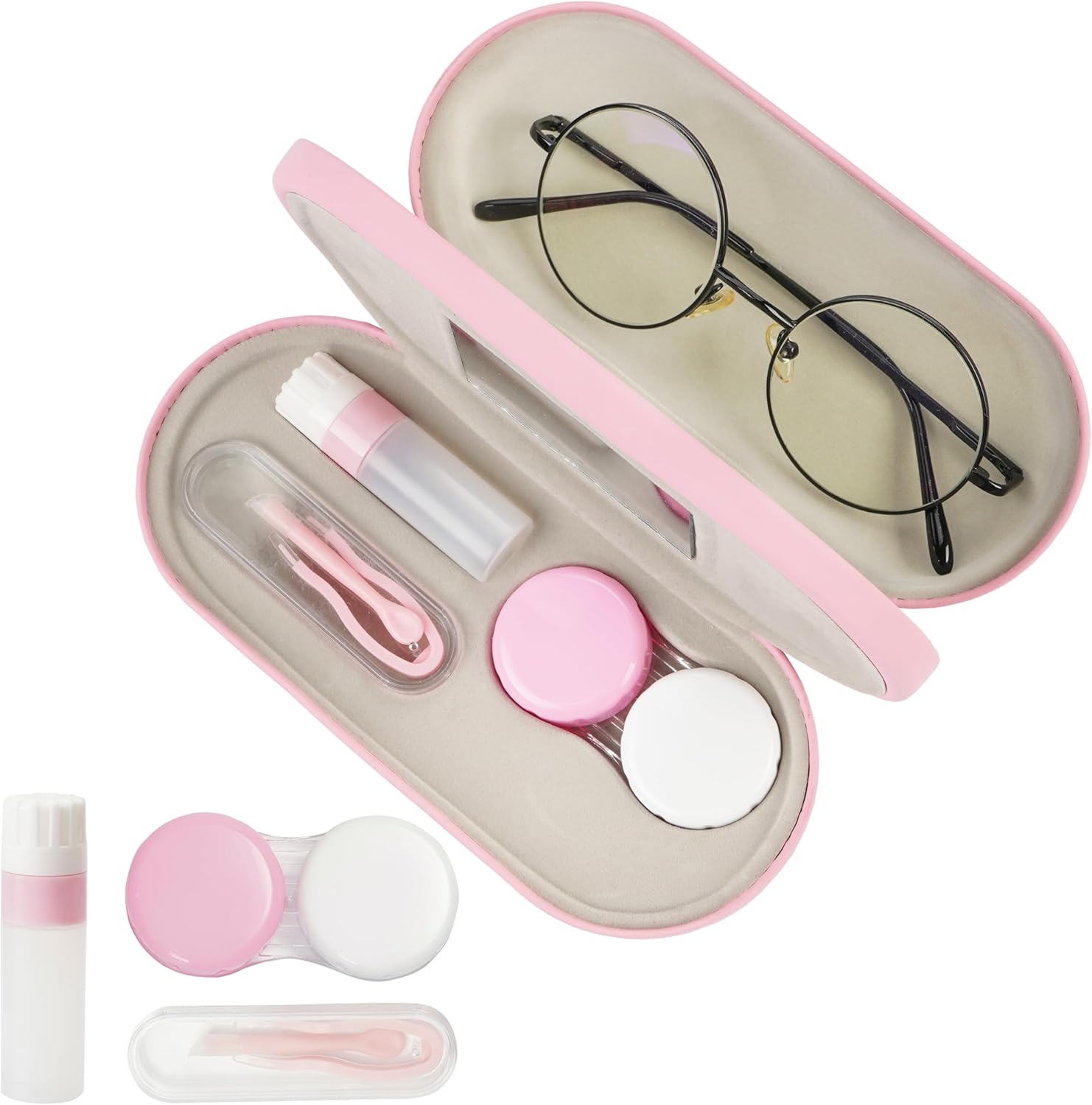 Thumbnail 6 de Eyeglass Case Double Sided Travel Size: 2-in-1 Portable Box with Built-In Mirror