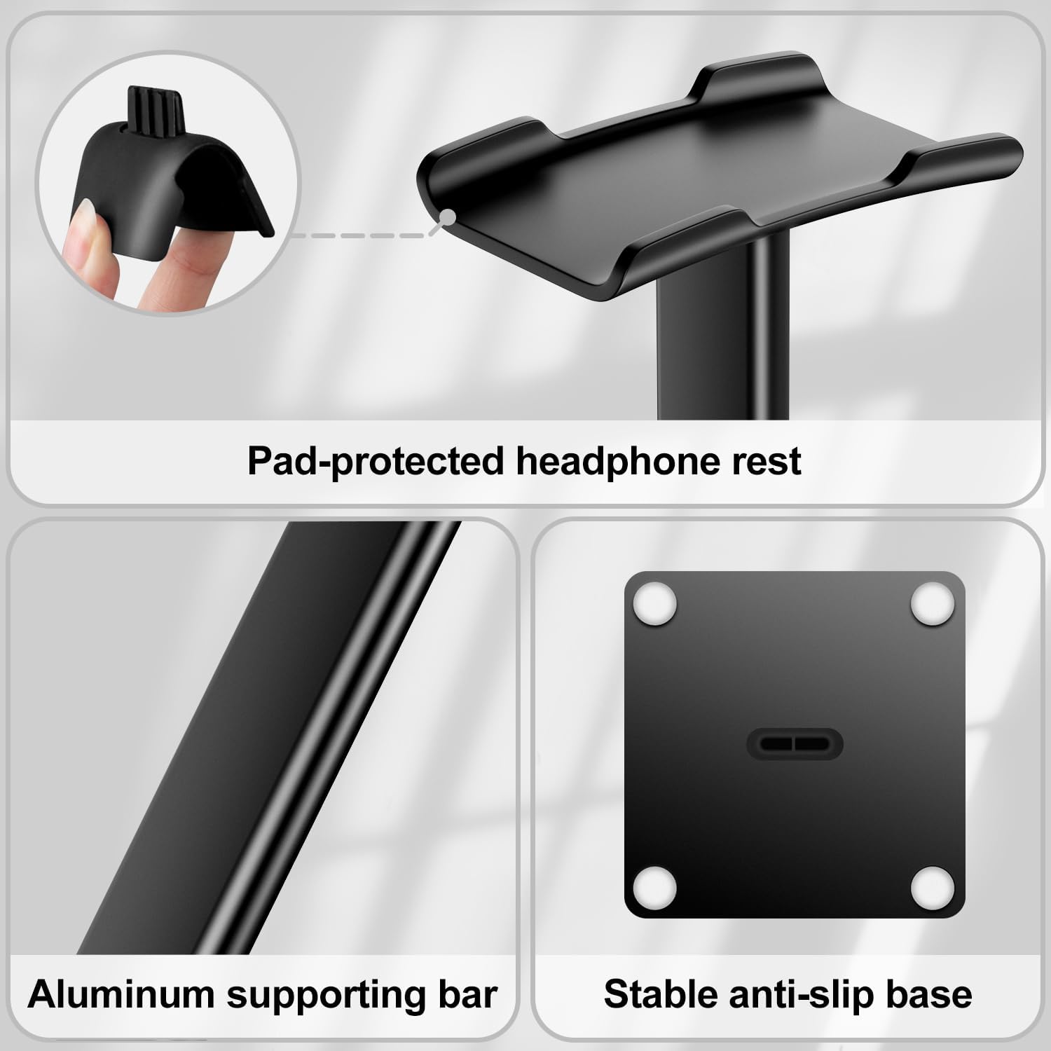 Detalle de New Bee Headphone Stand – Universal Aluminium Headset Holder